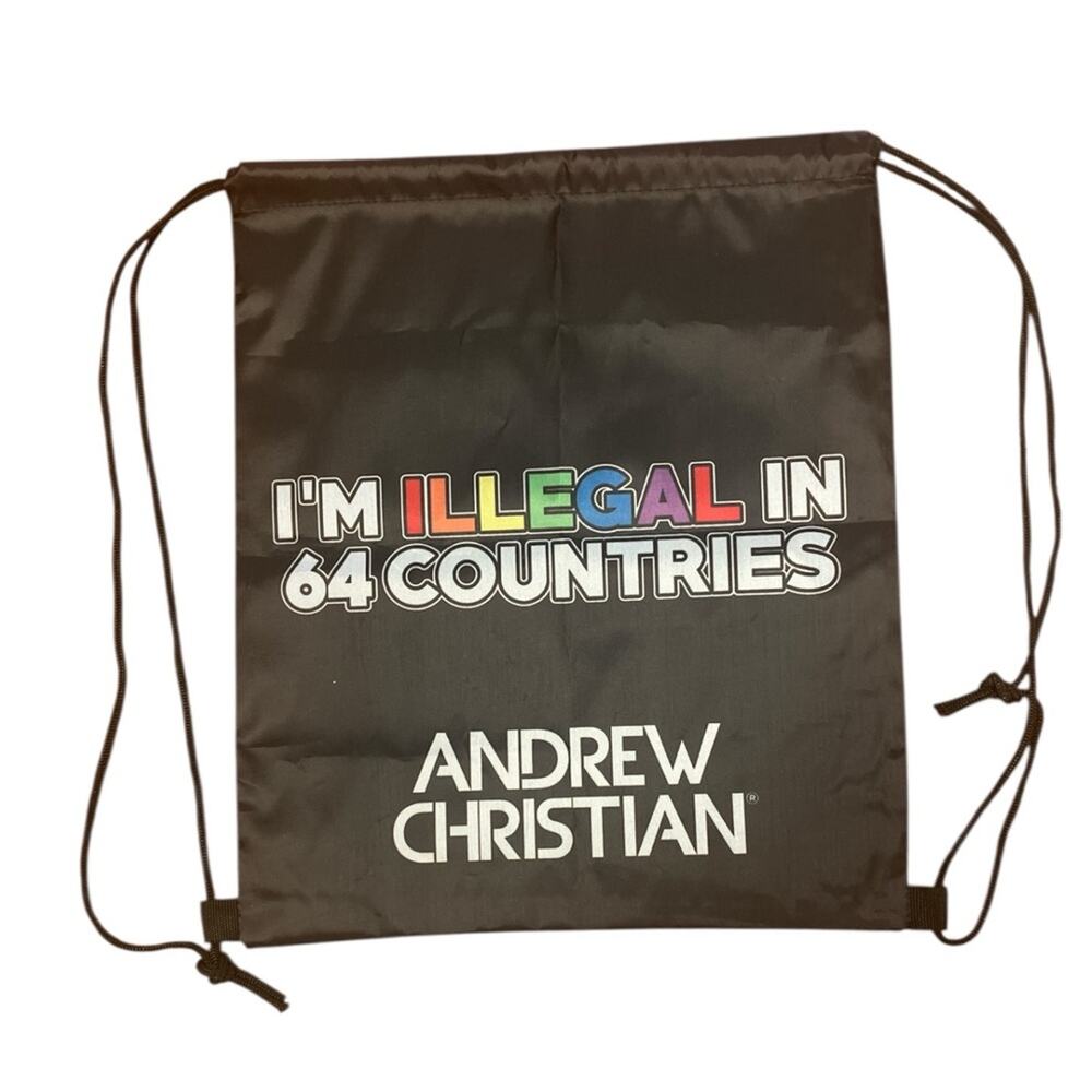Andrew Christian I’m Illegal Drawstring Backpack One Size - Picture 2 of 2